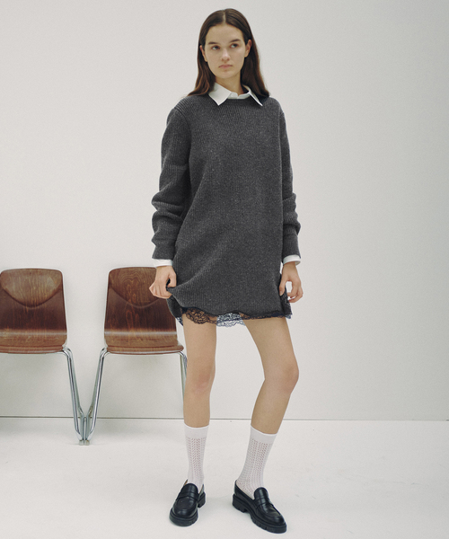 Spick & Span(スピックアンドスパン)の「《一部店舗+WEB限定》Half Cardigan Knit Dress(ワンピース・レディース・チャコールグレー/ネイビー・FREE)」の5枚目の写真
