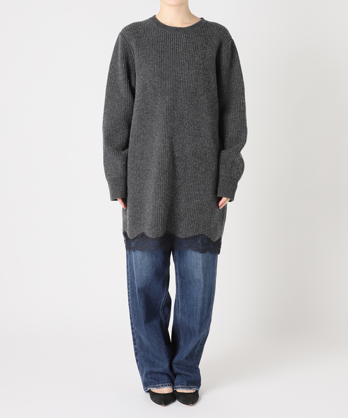 Spick & Span(スピックアンドスパン)の「《一部店舗+WEB限定》Half Cardigan Knit Dress(ワンピース・レディース・チャコールグレー/ネイビー・FREE)」の3枚目の写真