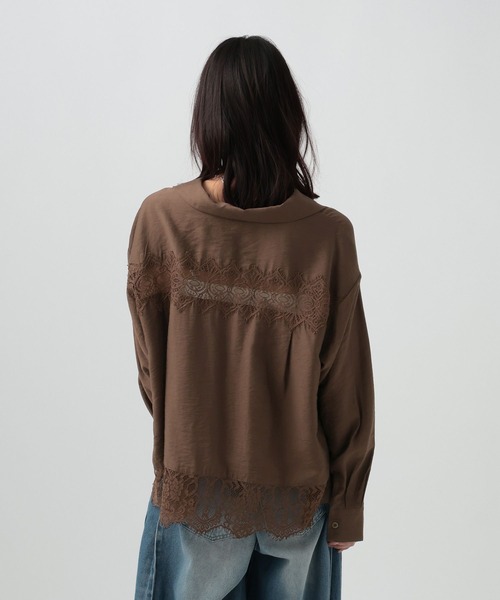 BAYFLOW(ベイフロー)の「レースコンビロングスリーブシャツ(シャツ/ブラウス・レディース・オフホワイト/ブラウン/テラコッタ・FREE)」の17枚目の写真