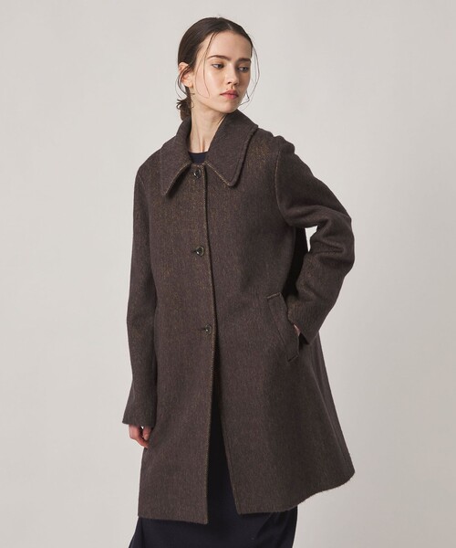 Steven Alan(スティーブンアラン)の「<Steven Alan>ウール モヘヤ ミックス シャギー ミドルコート(ステンカラーコート・レディース・ダークブラウン/ライトブルー・M/S)」の1枚目の写真