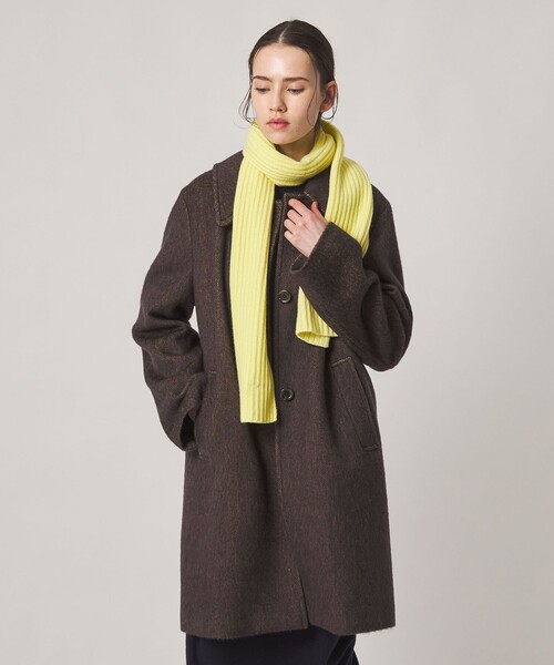 Steven Alan(スティーブンアラン)の「<Steven Alan>ウール モヘヤ ミックス シャギー ミドルコート(ステンカラーコート・レディース・ダークブラウン/ライトブルー・M/S)」の4枚目の写真