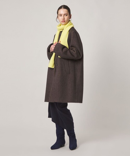 Steven Alan(スティーブンアラン)の「<Steven Alan>ウール モヘヤ ミックス シャギー ミドルコート(ステンカラーコート・レディース・ダークブラウン/ライトブルー・M/S)」の7枚目の写真