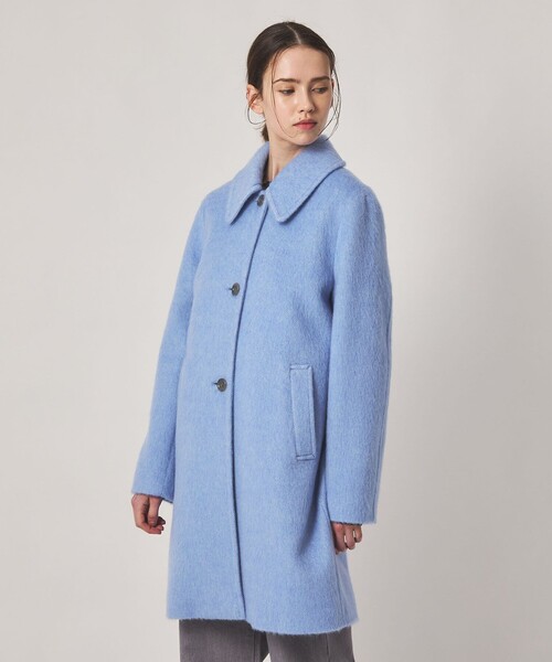 Steven Alan(スティーブンアラン)の「<Steven Alan>ウール モヘヤ ミックス シャギー ミドルコート(ステンカラーコート・レディース・ダークブラウン/ライトブルー・M/S)」の10枚目の写真