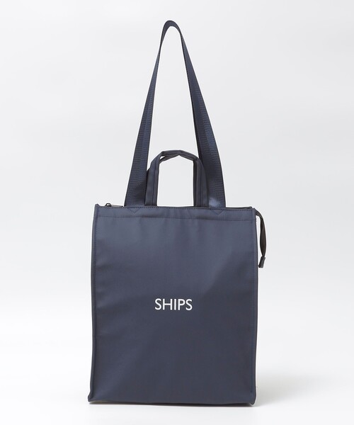 SHIPS(シップス)の「【WEB限定】ショッパー型 保冷ランチバッグ L(トートバッグ・メンズ・ブラック/シルバー/ネイビー/チャコールグレー・ONE SIZE)」の3枚目の写真