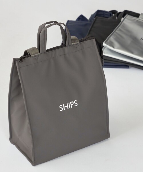 SHIPS(シップス)の「【WEB限定】ショッパー型 保冷ランチバッグ L(トートバッグ・メンズ・ブラック/シルバー/ネイビー/チャコールグレー・ONE SIZE)」の1枚目の写真