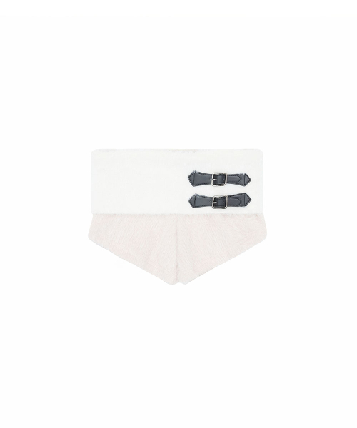 NO EXTRA TOUCH（ノー・エクストラ・タッチ）の「Hairy Fur Belted Micro Shorts (Pink) / 26FWSP001PI（その他パンツ・レディース・PINK・SMALL/MEDIUM）」の3枚目の写真