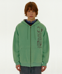Convex Zip-Up Hoodie Green