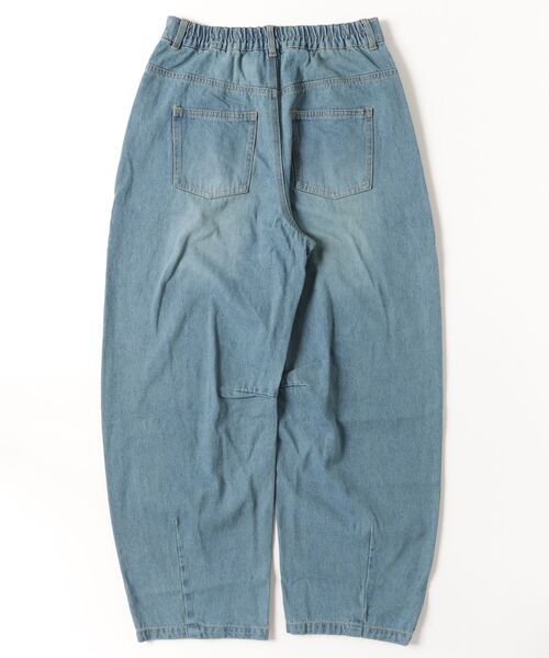 OMNES(オムネス)の「12oz ウォッシュ加工ハイウエストカーブデニムパンツ(デニムパンツ・レディース・ネイビー/ブルー・S/M/L)」の3枚目の写真