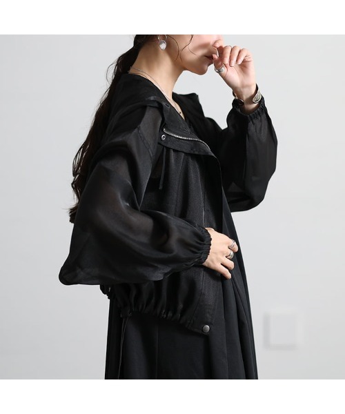 GOLDJAPAN(ゴールドジャパン)の「裾ドロストZIPシアーパーカー&キャミワンピース2点セット【大きいサイズ対応】(ワンピース・レディース・ブラック・LL~3L/4L~5L)」の7枚目の写真