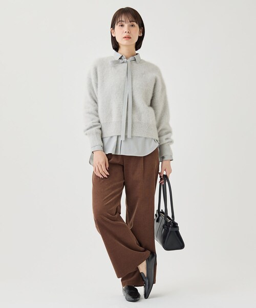 INDIVI（インディヴィ）の「【フォックス＆カシミヤ】軽くて暖かいプレミアム ヘアリーニット（ニット/セーター・レディース・ブラウン系/ネイビー/ライトグレー・13/38/05）」の6枚目の写真