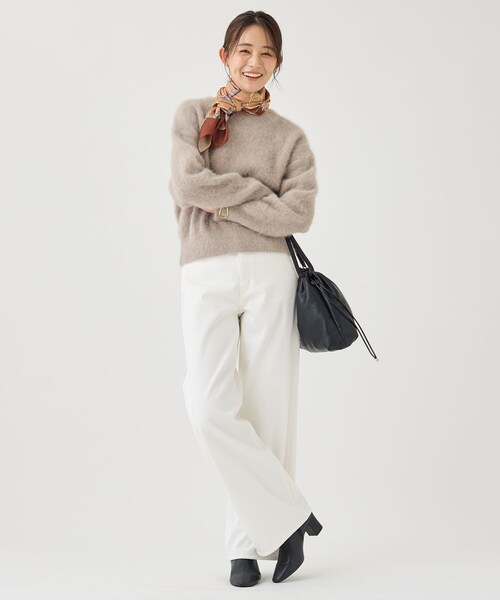 INDIVI（インディヴィ）の「【フォックス＆カシミヤ】軽くて暖かいプレミアム ヘアリーニット（ニット/セーター・レディース・ブラウン系/ネイビー/ライトグレー・13/38/05）」の10枚目の写真