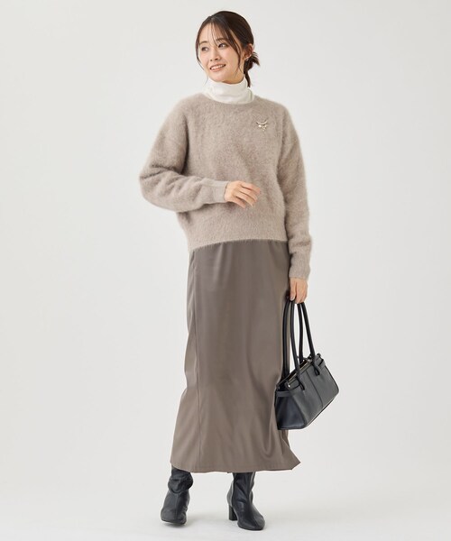INDIVI（インディヴィ）の「【フォックス＆カシミヤ】軽くて暖かいプレミアム ヘアリーニット（ニット/セーター・レディース・ブラウン系/ネイビー/ライトグレー・13/38/05）」の11枚目の写真