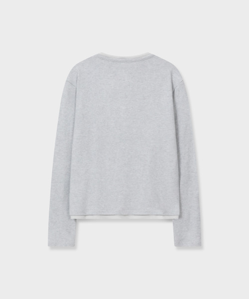 GRUNDEN(グルンデン)の「レイヤードヘンリーネックニット (GREY BLUE)_GCCUJTS01GB(ニット/セーター・レディース・その他・1/2)」の2枚目の写真