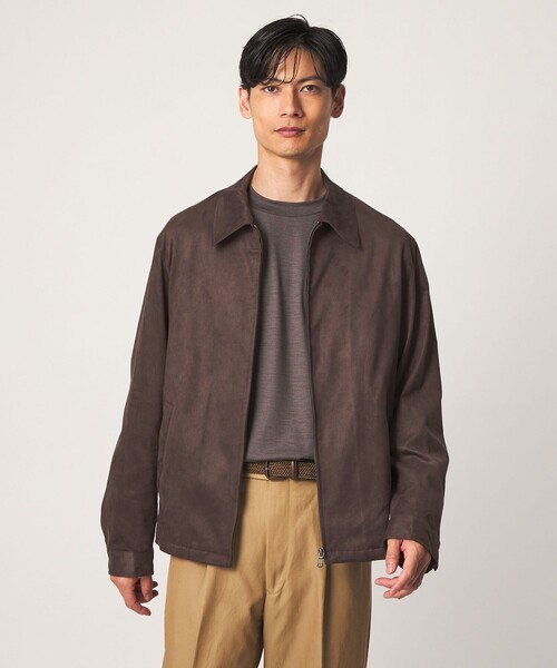 green label relaxing(グリーンレーベルリラクシング)の「ポリエステル スエードライク ブルゾン(ブルゾン・メンズ・ブラック/ダークブラウン・M/XL/L/S)」の2枚目の写真