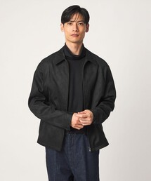 ポリエステル スエードライク ブルゾン