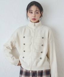 ダブルジップナポレオンニットジャケット