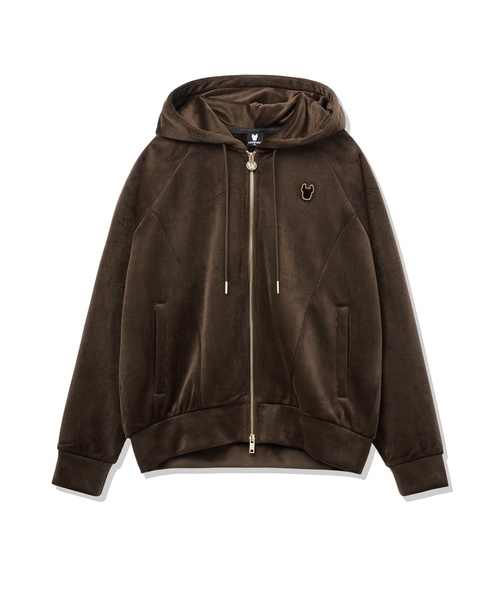 LIFE WORK(ライフワーク)の「レディース ベロアラドックコーデュロイフードジップアップ(パーカー・レディース・ブラウン/アイボリー・FREE)」の2枚目の写真