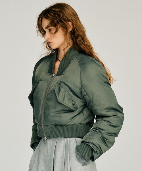 PRANK PROJECT(プランクプロジェクト)の「【2026Winter Pre-Order】リバーシブルショートMA-1 / Reversible Short MA-1(MA-1・レディース・チャコールグレー/カーキ・FREE)」の8枚目の写真