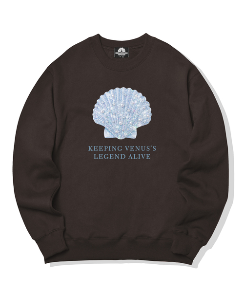 TRIPSHION(トリップション)の「A ブルー Shell Graphic クルーネック - 9カラー(スウェット・レディース・ホワイト/ブラック/ベージュ/ブラウン/グレー/オレンジ/ブルー/グリーン/アイボリー・MEDIUM/LARGE/X-LARGE)」の5枚目の写真