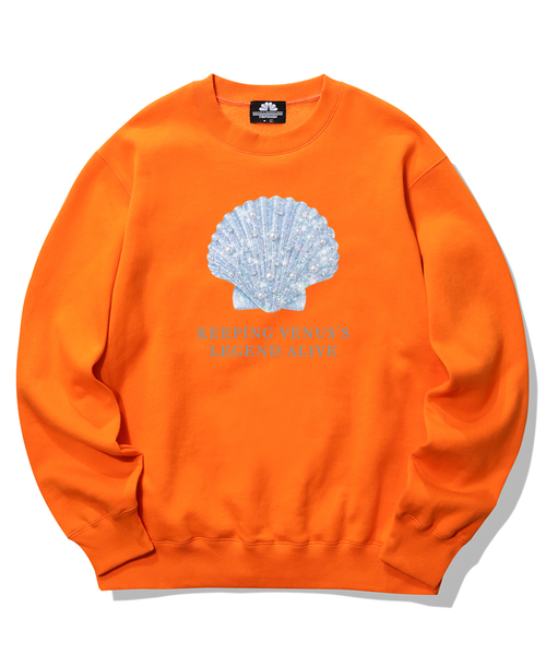 TRIPSHION(トリップション)の「A ブルー Shell Graphic クルーネック - 9カラー(スウェット・レディース・ホワイト/ブラック/ベージュ/ブラウン/グレー/オレンジ/ブルー/グリーン/アイボリー・MEDIUM/LARGE/X-LARGE)」の9枚目の写真