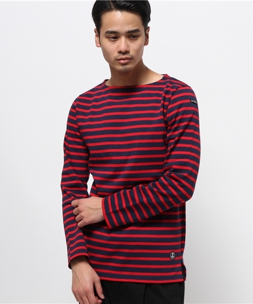 SHIPS（シップス）の「Le minor: マリン ボーダー バスクシャツ3（Tシャツ/カットソー・メンズ・ワイン/ネイビー/ダークブルー・SMALL/MEDIUM/X-SMALL）」の3枚目の写真