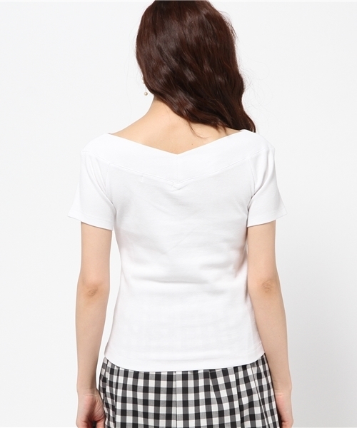 31 Sons de mode（トランテアン　ソン　ドゥ　モード）の「テレコＶネックプルオーバー（Tシャツ/カットソー・レディース・ピンク/オフホワイト/ブラック/サックスブルー/ライトグレー・36）」の8枚目の写真