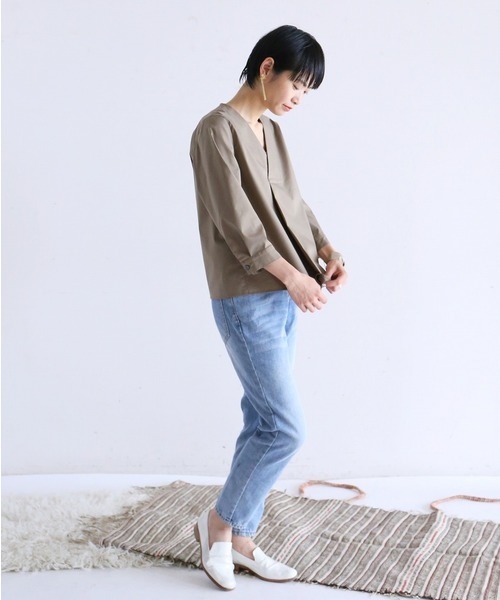 FIL DE FER(フィルデフェール)の「11,5ozデニム スリム9分丈パンツ(デニムパンツ・レディース・ライトインディゴブルー/インディゴブルー・SMALL/LARGE/MEDIUM)」の11枚目の写真