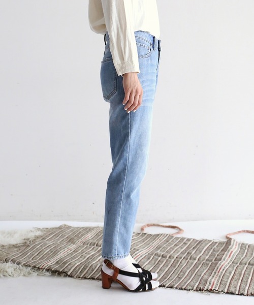 FIL DE FER(フィルデフェール)の「11,5ozデニム スリム9分丈パンツ(デニムパンツ・レディース・ライトインディゴブルー/インディゴブルー・SMALL/LARGE/MEDIUM)」の6枚目の写真