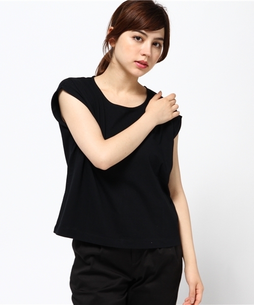 HELIOPOLE（エリオポール）の「デザインロゴTシャツ　/　calvados（Tシャツ/カットソー・レディース・ネイビー/ホワイト・38）」の2枚目の写真