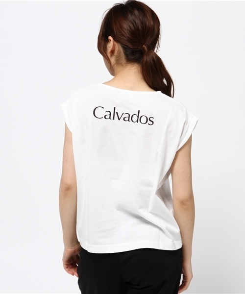 HELIOPOLE（エリオポール）の「デザインロゴTシャツ　/　calvados（Tシャツ/カットソー・レディース・ネイビー/ホワイト・38）」の5枚目の写真