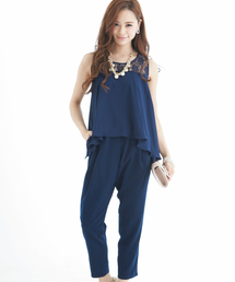 PourVous | 【結婚式・デイリー】ハンサムでラグジュアリーなセットアップパンツドレスパーティードレス(パンツドレス)