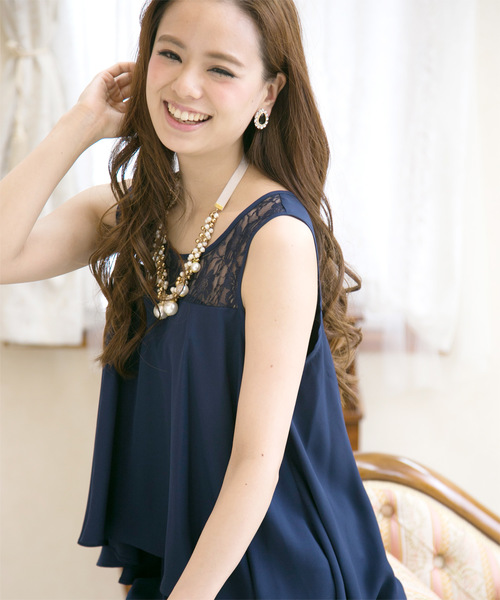 PourVous（プールヴー）の「レース パーティー パンツドレス フォーマル セレモニー&ロング 丈 タイト セットアップ 結婚式 オケージョンドレス お呼ばれ 七五三 ママ お宮参り 学校行事 二次会 成人式 （パンツドレス・レディース・ブラック/ネイビー・XL/L/M/XXL/4L）」の3枚目の写真