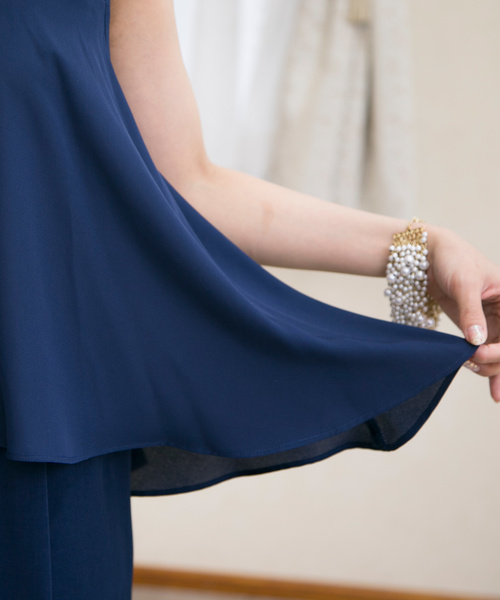 PourVous（プールヴー）の「レース パーティー パンツドレス フォーマル セレモニー&ロング 丈 タイト セットアップ 結婚式 オケージョンドレス お呼ばれ 七五三 ママ お宮参り 学校行事 二次会 成人式 （パンツドレス・レディース・ブラック/ネイビー・XL/L/M/XXL/4L）」の12枚目の写真