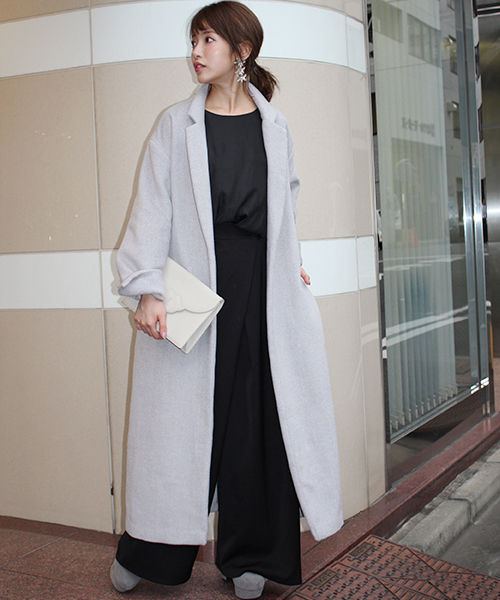 MICOAMERI(ミコアメリ)の「ロングガウンコート(その他アウター・レディース・グレー/ブラック/ブラウン系その他・FREE)」の3枚目の写真