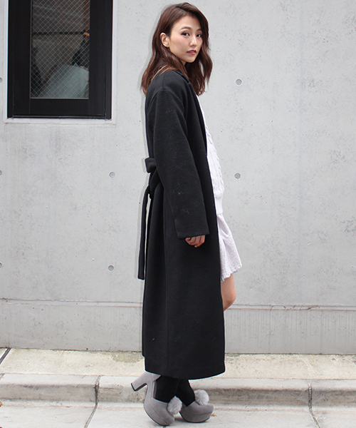 MICOAMERI(ミコアメリ)の「ロングガウンコート(その他アウター・レディース・グレー/ブラック/ブラウン系その他・FREE)」の10枚目の写真