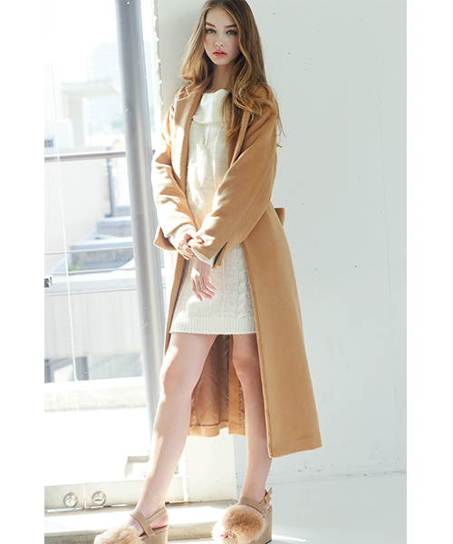 MICOAMERI(ミコアメリ)の「ロングガウンコート(その他アウター・レディース・グレー/ブラック/ブラウン系その他・FREE)」の5枚目の写真