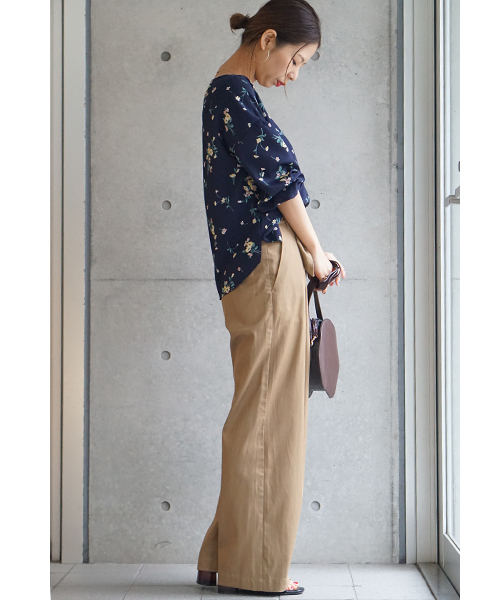 laboratory work（ラボラトリーワーク）の「リボンツイルワイドパンツ（その他パンツ・レディース・サックスブルー/ベージュ/ネイビー・MEDIUM）」の7枚目の写真