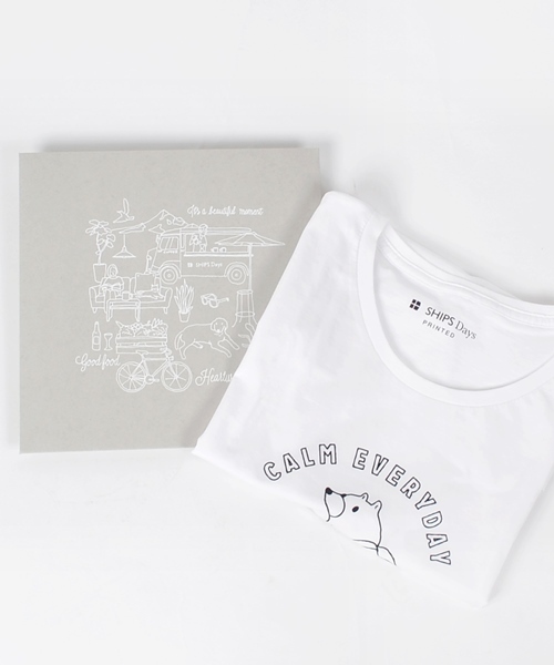 SHIPS Days（シップスデイズ）の「SHIPS Days: プリント TEE◇（Tシャツ/カットソー・レディース・ライトホワイト/ホワイト/ホワイト系その他/ストーン・M～Ｌ/S～Ｍ）」の16枚目の写真