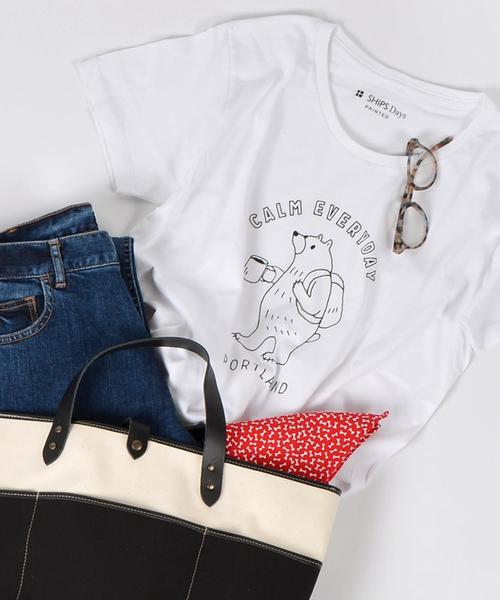 SHIPS Days（シップスデイズ）の「SHIPS Days: プリント TEE◇（Tシャツ/カットソー・レディース・ライトホワイト/ホワイト/ホワイト系その他/ストーン・M～Ｌ/S～Ｍ）」の2枚目の写真