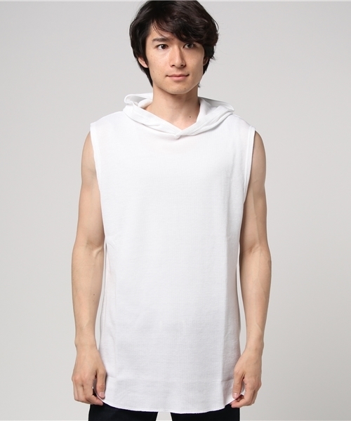 WEGO(ウィゴー)の「WEGO/ワッフルノースリーブパーカー(Tシャツ/カットソー・メンズ・レッド系その他5/ホワイト系その他5/ブラック/ホワイト・LARGE/MEDIUM)」の16枚目の写真