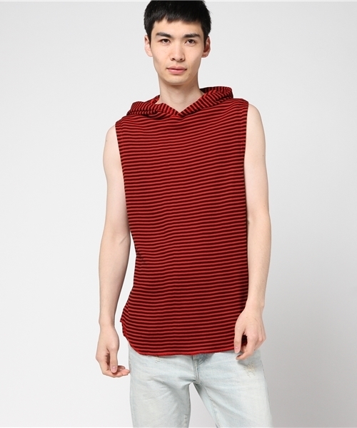WEGO(ウィゴー)の「WEGO/ワッフルノースリーブパーカー(Tシャツ/カットソー・メンズ・レッド系その他5/ホワイト系その他5/ブラック/ホワイト・LARGE/MEDIUM)」の11枚目の写真