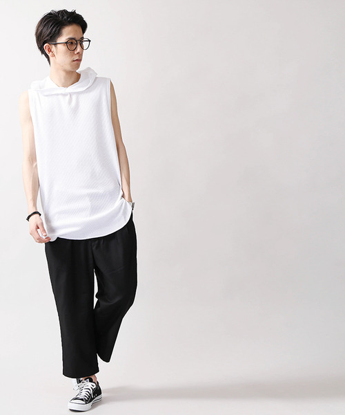 WEGO(ウィゴー)の「WEGO/ワッフルノースリーブパーカー(Tシャツ/カットソー・メンズ・レッド系その他5/ホワイト系その他5/ブラック/ホワイト・LARGE/MEDIUM)」の6枚目の写真
