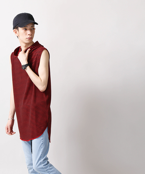 WEGO(ウィゴー)の「WEGO/ワッフルノースリーブパーカー(Tシャツ/カットソー・メンズ・レッド系その他5/ホワイト系その他5/ブラック/ホワイト・LARGE/MEDIUM)」の18枚目の写真