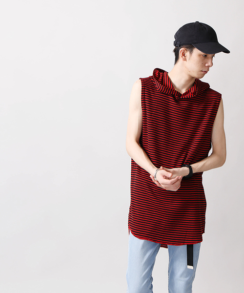 WEGO(ウィゴー)の「WEGO/ワッフルノースリーブパーカー(Tシャツ/カットソー・メンズ・レッド系その他5/ホワイト系その他5/ブラック/ホワイト・LARGE/MEDIUM)」の19枚目の写真