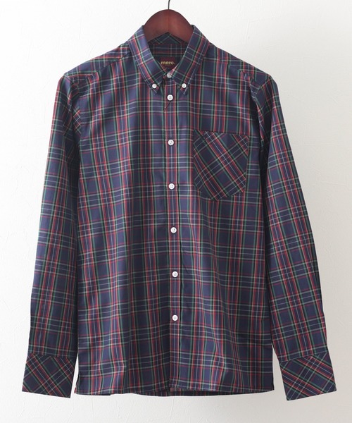 HARE　エッジモード　タータンチェック　レース　ブラウス　レッド 2点セット／前後2WAY］レースベスト×プチハイネックスェード