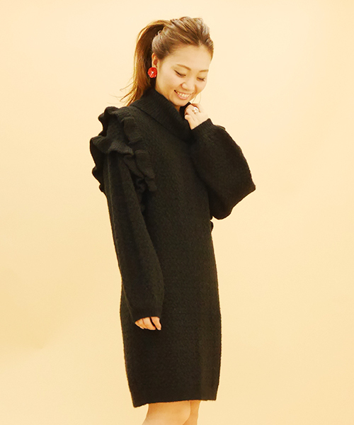 31 Sons De Mode トランテアン ソン ドゥ モード の Ray2月号 松井愛莉さん着用アイテム ショルダーフリルタートルニットワンピース ワンピース Wear