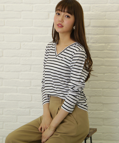 N.(N. Natural Beauty Basic)(エヌエヌナチュラルビューティーベーシック)の「ベーシックカットソー(Tシャツ/カットソー・レディース・ブラック/グレー/ホワイト/ホワイト系その他・MEDIUM)」の1枚目の写真