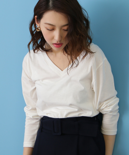 N.(N. Natural Beauty Basic)(エヌエヌナチュラルビューティーベーシック)の「ベーシックカットソー(Tシャツ/カットソー・レディース・ブラック/グレー/ホワイト/ホワイト系その他・MEDIUM)」の2枚目の写真