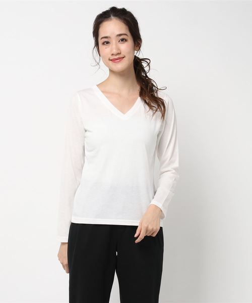 N.(N. Natural Beauty Basic)(エヌエヌナチュラルビューティーベーシック)の「ベーシックカットソー(Tシャツ/カットソー・レディース・ブラック/グレー/ホワイト/ホワイト系その他・MEDIUM)」の15枚目の写真