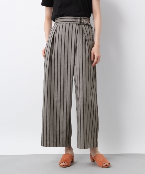 LEPSIM(レプシィム)の「C/Lガララップワイドパンツ 785570(その他パンツ・レディース・ベージュ/ネイビー/ストライプ・MEDIUM/LARGE)」の3枚目の写真